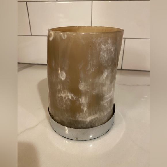 Horn and Chrome Votive Candle Holder. - Picture 2 of 3